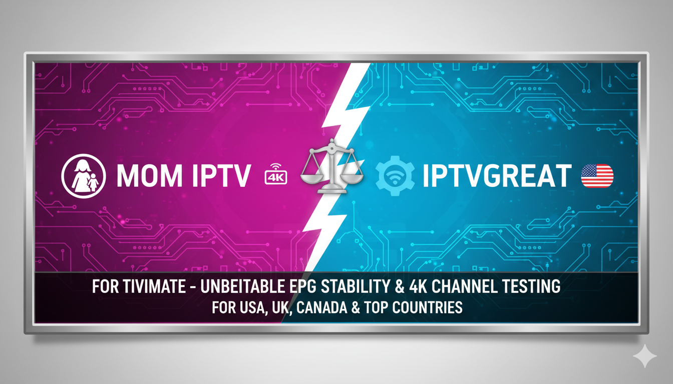 MOM IPTV vs IPTVGREAT for TiviMate – Unbeatable EPG Stability & 4K Channel Testing