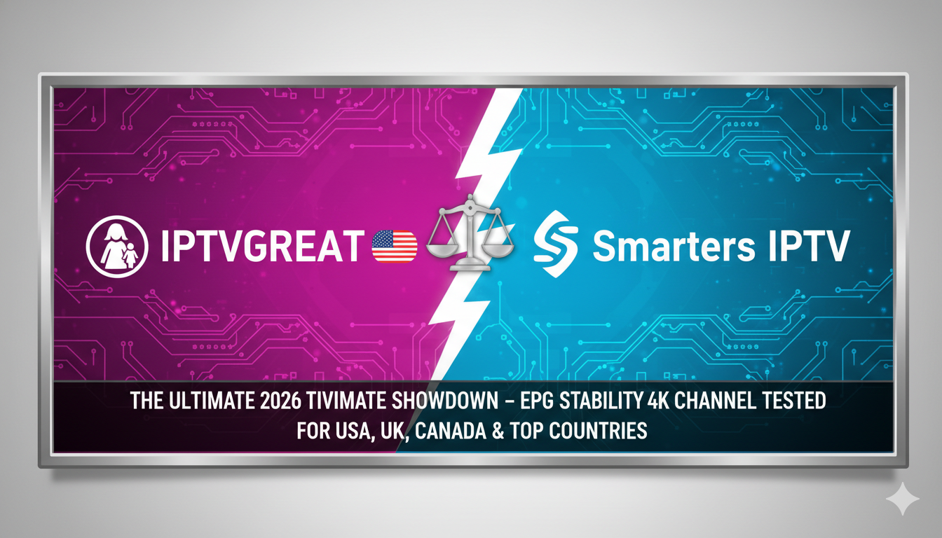 IPTVGREAT vs Smarters IPTV: The Ultimate 2026 TiviMate Showdown – EPG Stability & 4K Channels Tested
