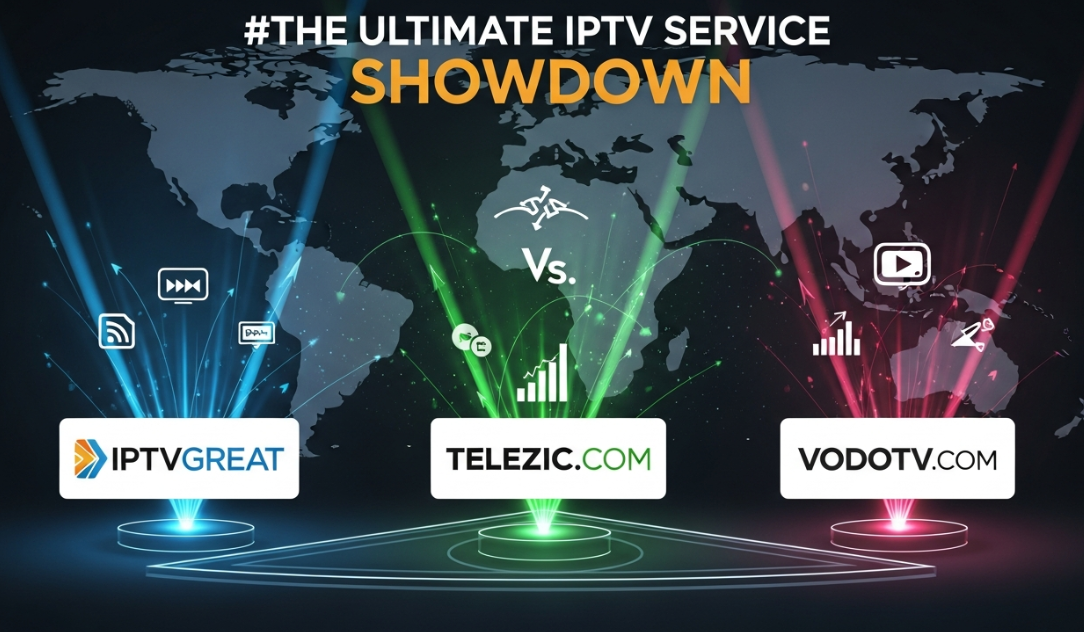 The Ultimate IPTV Service Showdown: IPTVGREAT vs. TELEZIC.COM vs. VODOTV.COM